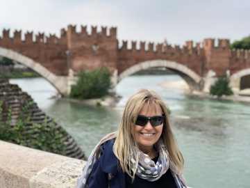 Woman Standing at Ponte Pietra Verona